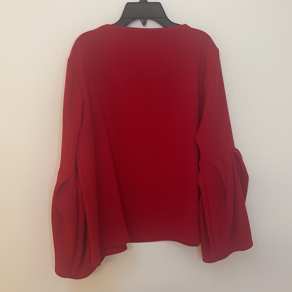 Zara Red Blouse with Puffed Sleeves - Picture 4 of 4